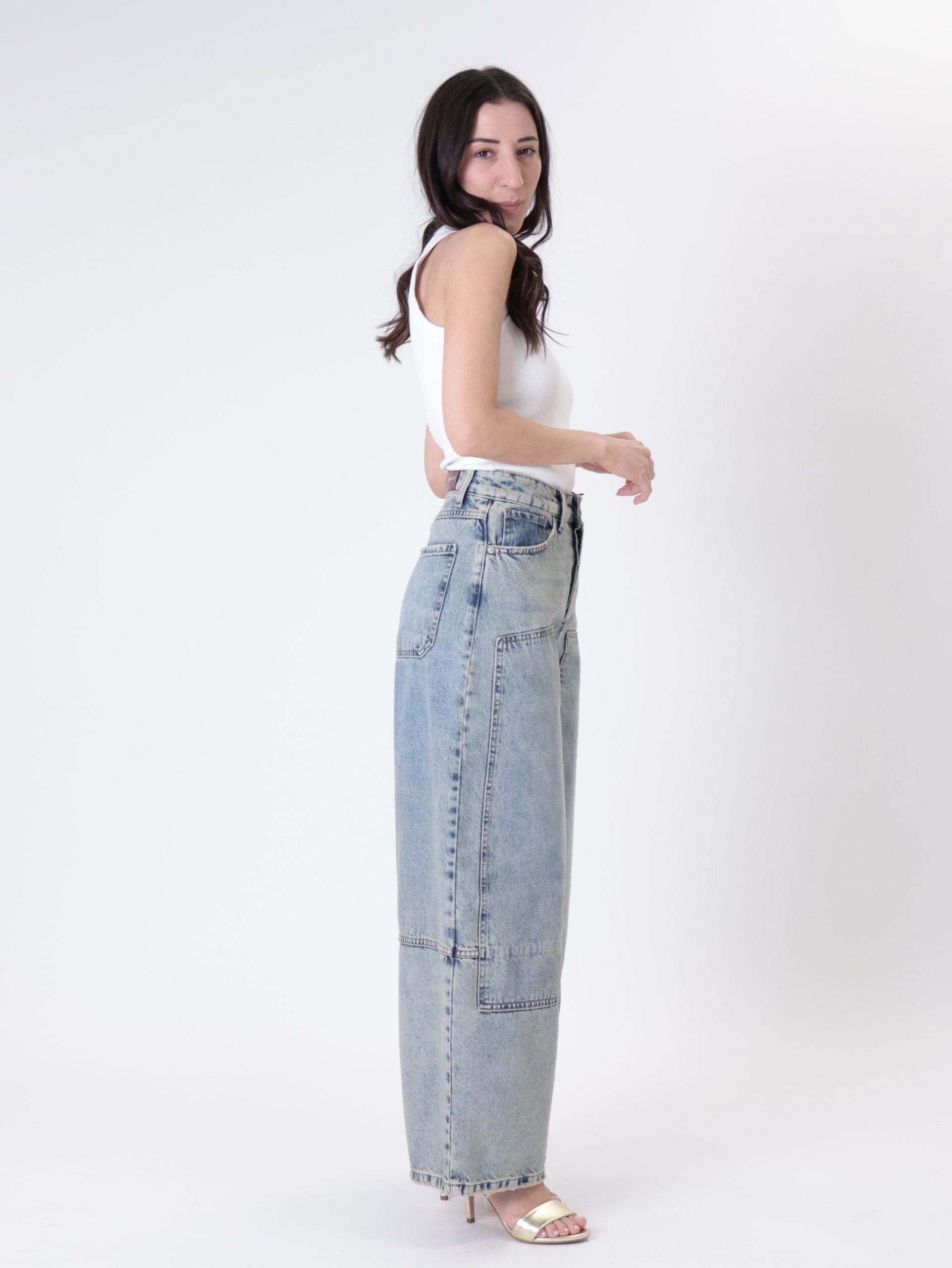 Jeans western denim sabbiato