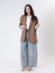 Blazer over monopetto tabacco