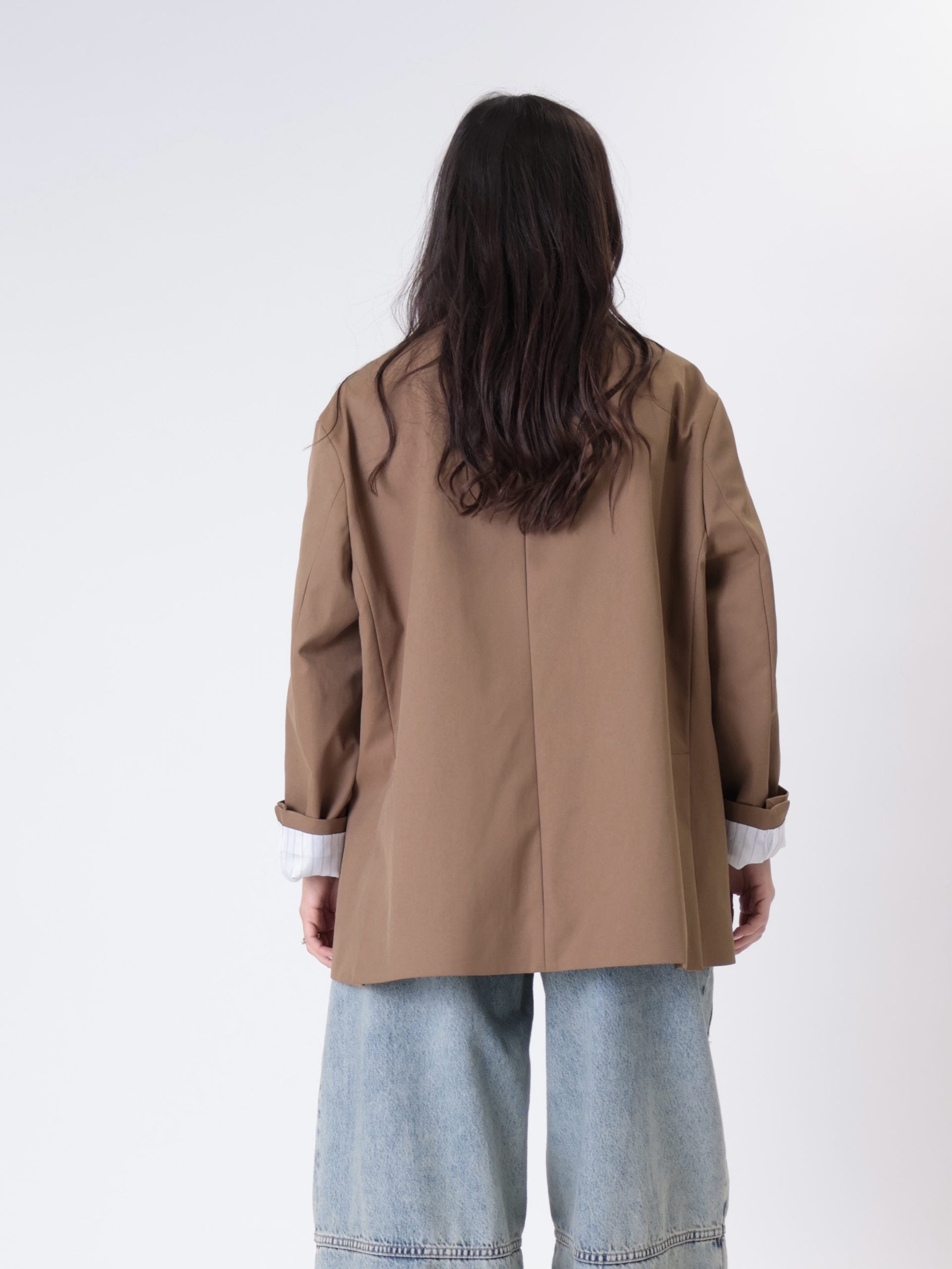 Blazer over monopetto tabacco