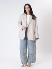 Blazer over monopetto sabbia
