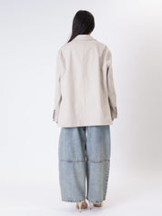 Blazer over monopetto sabbia
