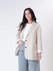 Blazer over monopetto sabbia
