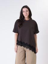 T-shirt svasata pizzo moro
