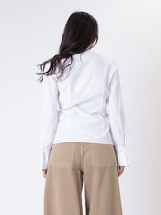 Fitted shirt with padded shoulders white