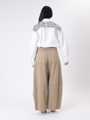 Camicia spalle paillettes bianca