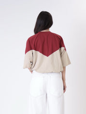 T-shirt Lory rosso/sabbia