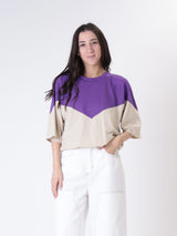 T-shirt Lory viola/sabbia