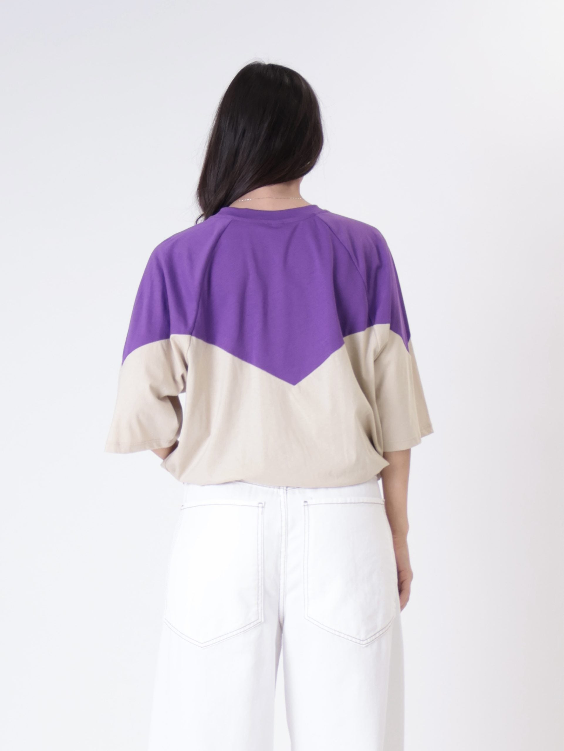 T-shirt Lory viola/sabbia