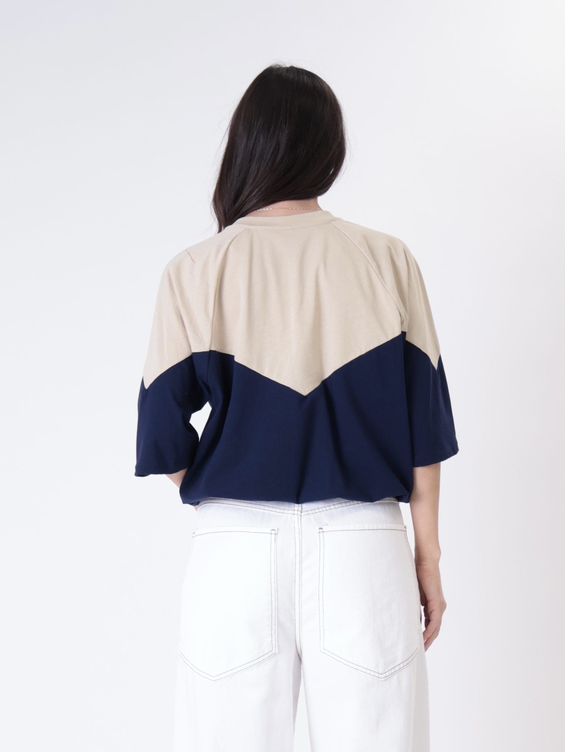 T-shirt Lory sabbia/ blu