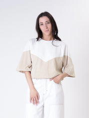T-shirt Lory panna/sabbia