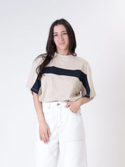 T-shirt Lore avorio/blu