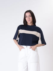T-shirt Lore blu/panna