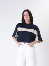 T-shirt Lore blu/panna