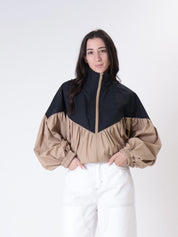 Bomber Ludo nero/cammello