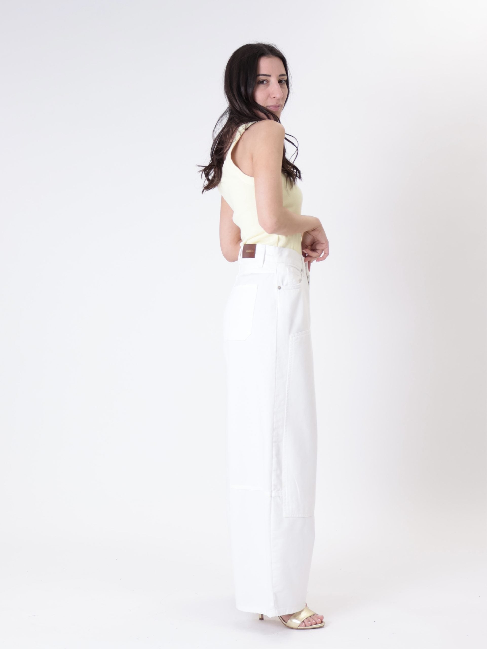 White denim western jeans