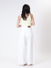 White denim western jeans
