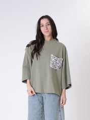 Ary sweatshirt with sequin pocket sage