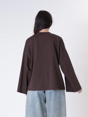 T-shirt m/lunga tasca paillettes moro