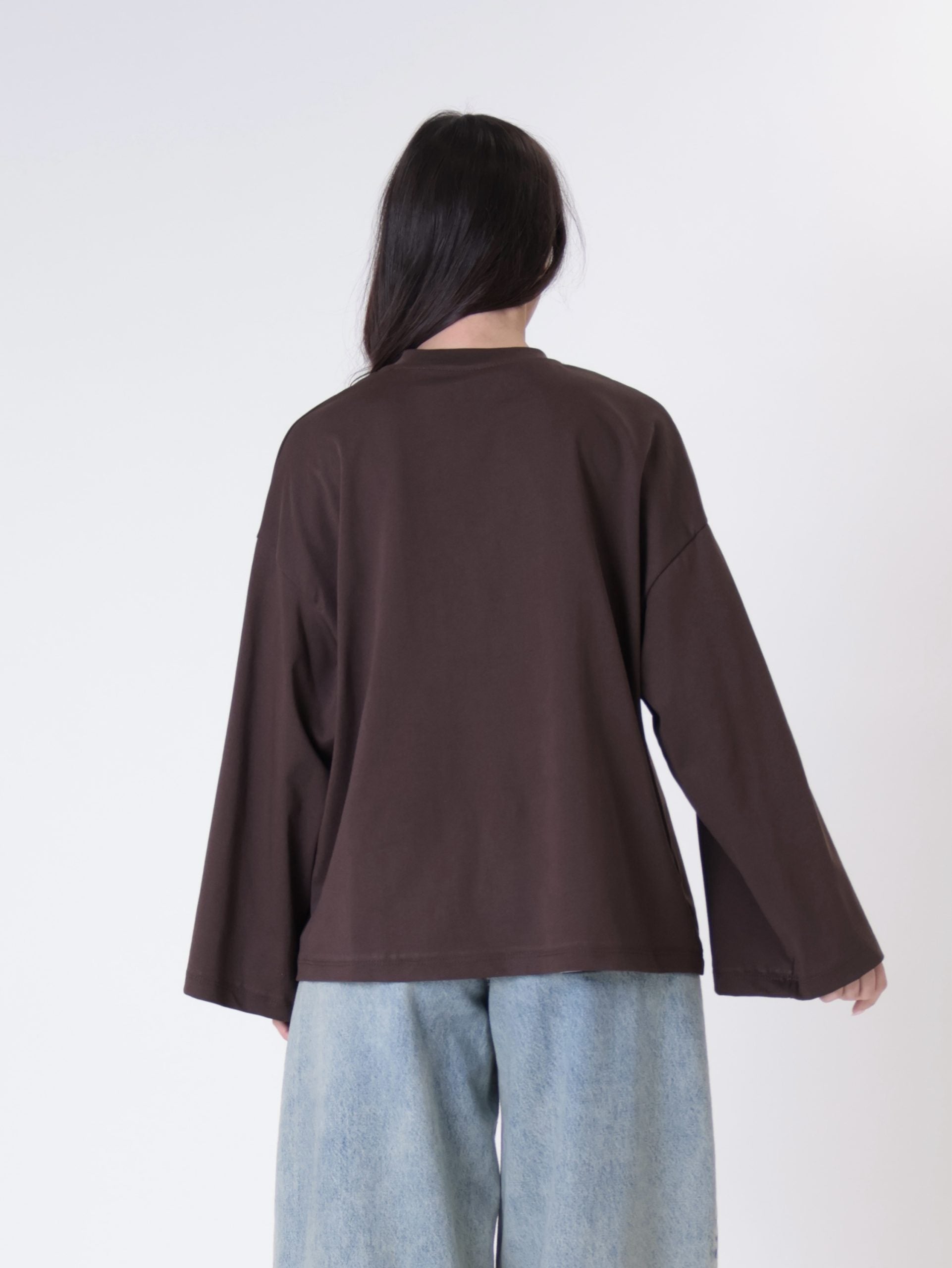 T-shirt m/lunga tasca paillettes moro