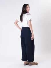 Pantalone Lady pinces blu navy