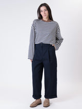 Pantalone Lady pinces blu navy