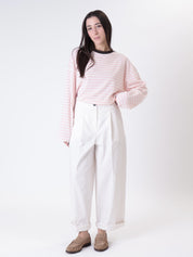 Maglia righe rosa/panna