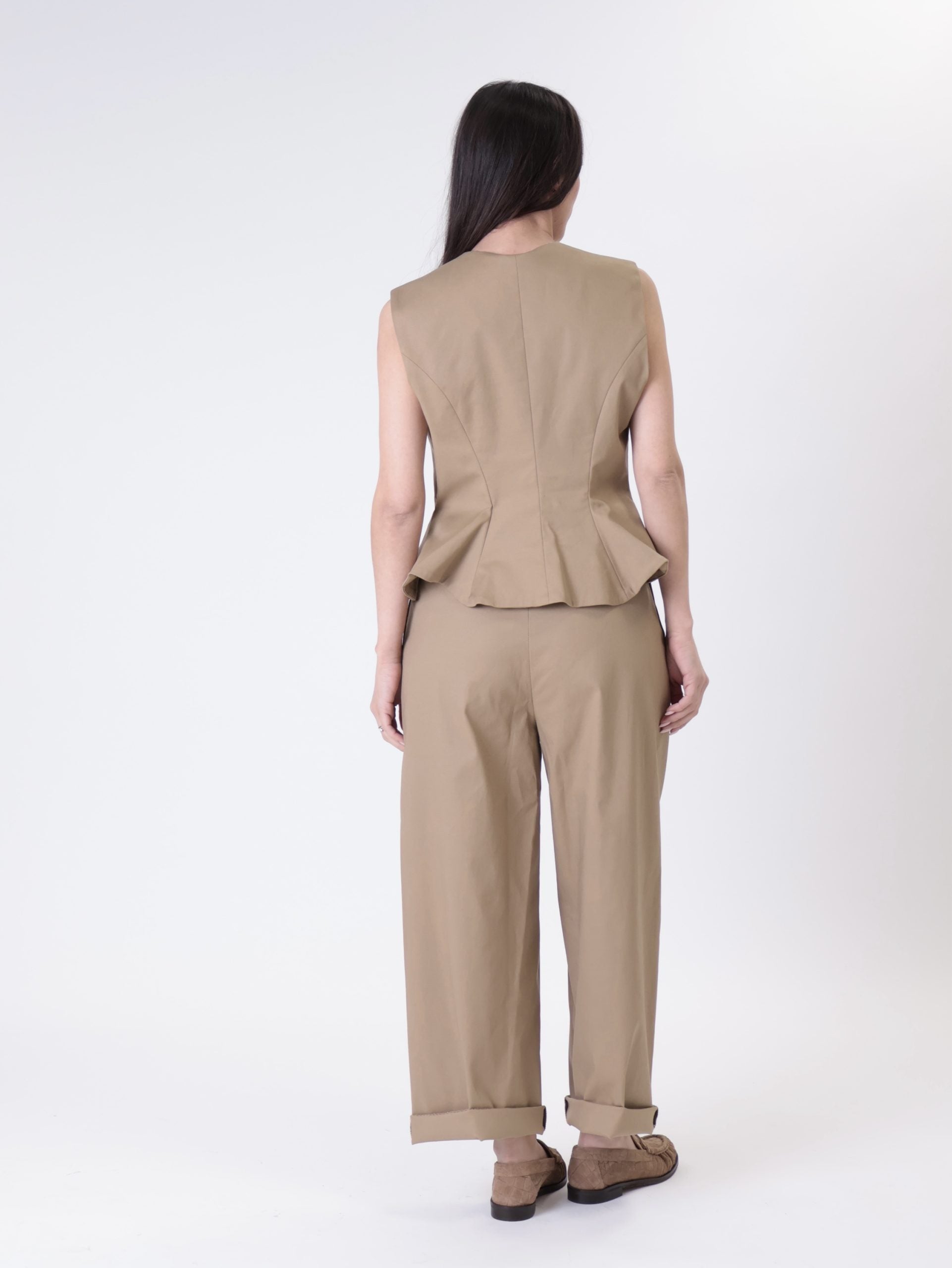 Pantalone Lady pinces beige