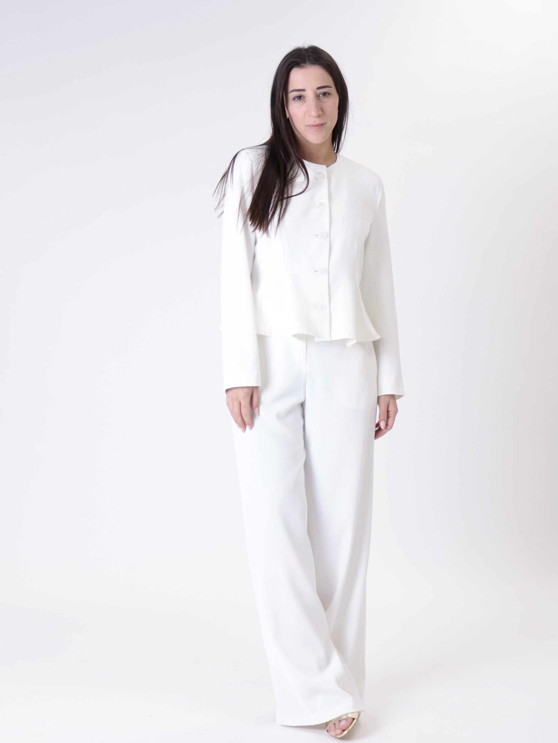 Completo Lady giacca + pantalone panna