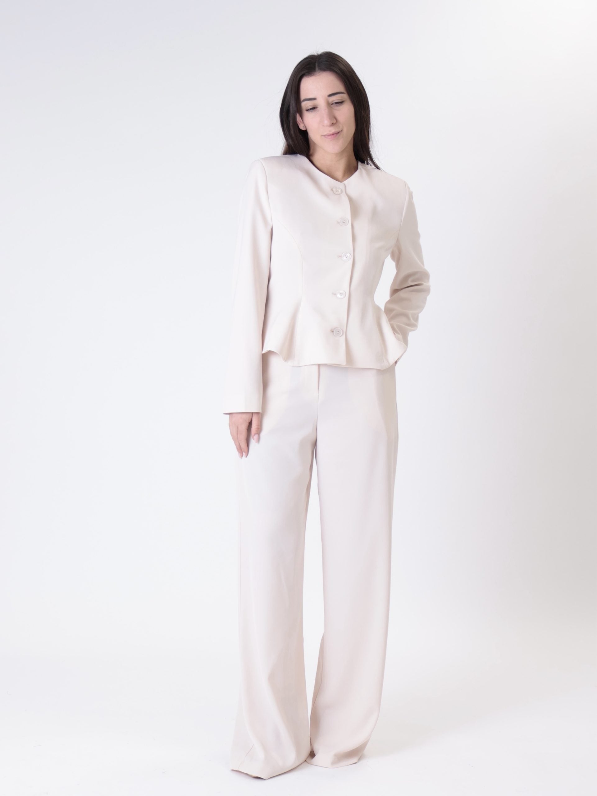 Completo Lady giacca + pantalone avorio