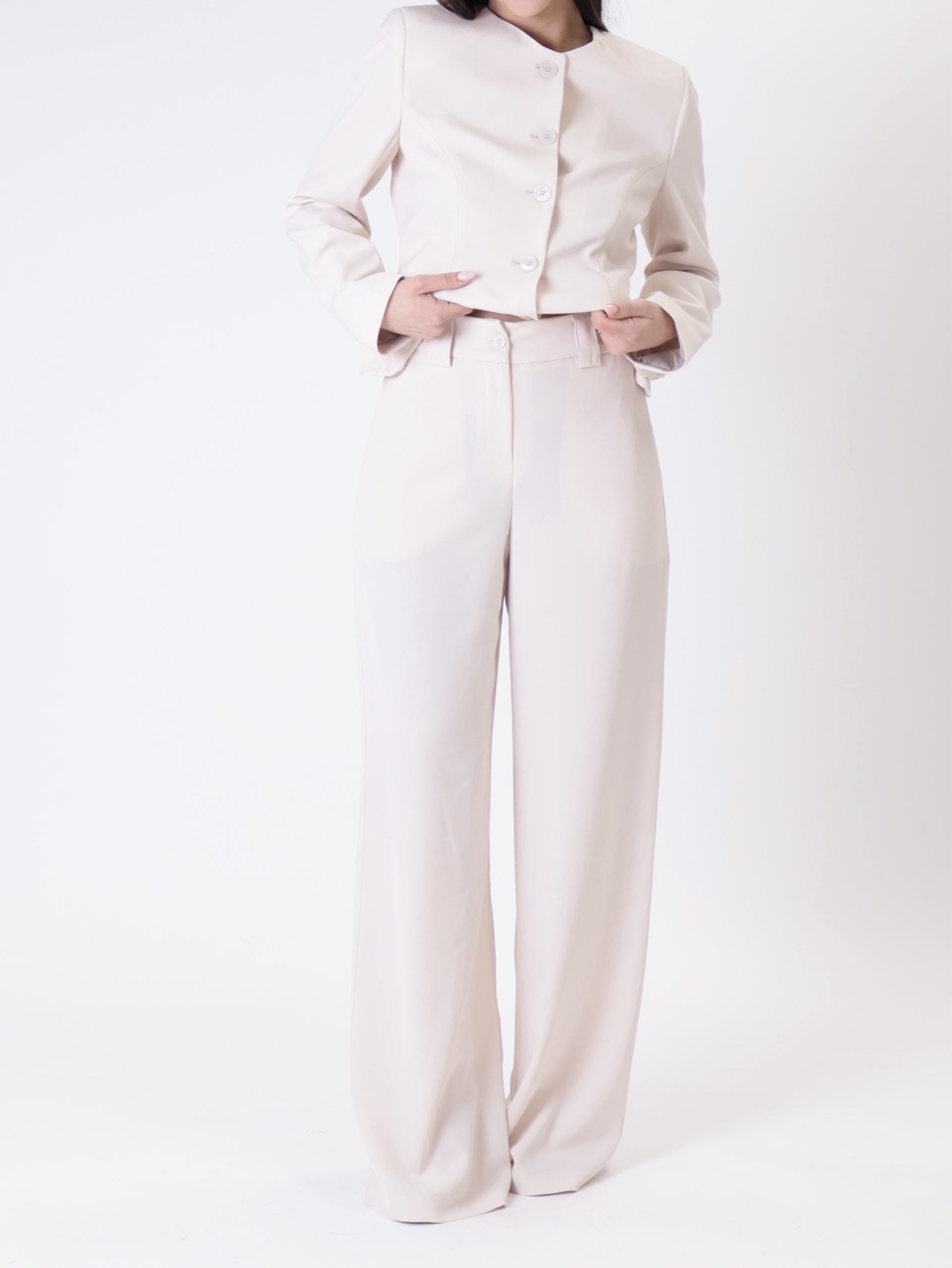 Completo Lady giacca + pantalone avorio