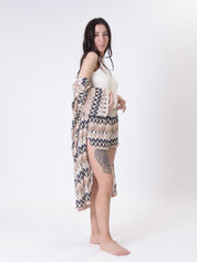 Beige mixed shorts