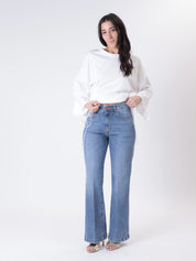 Jeans zampa denim blu