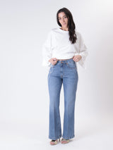 Jeans zampa denim blu