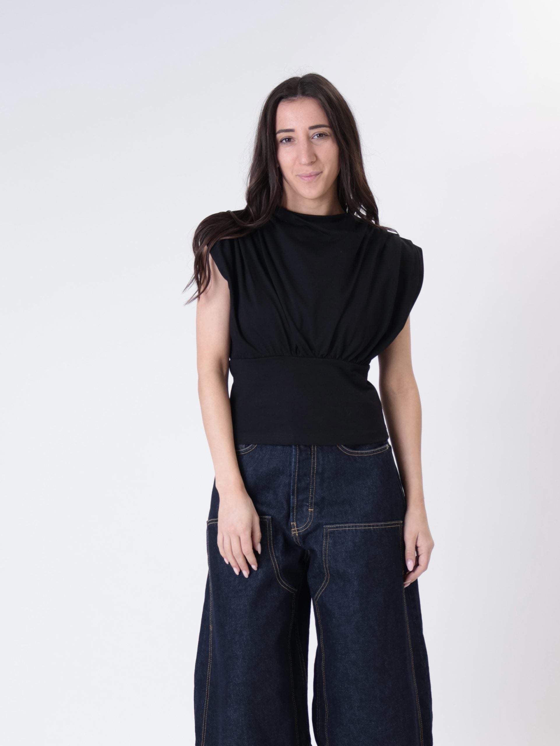 Top soft drape nero