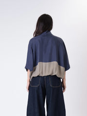 Blusa Lory m/m blu/deserto