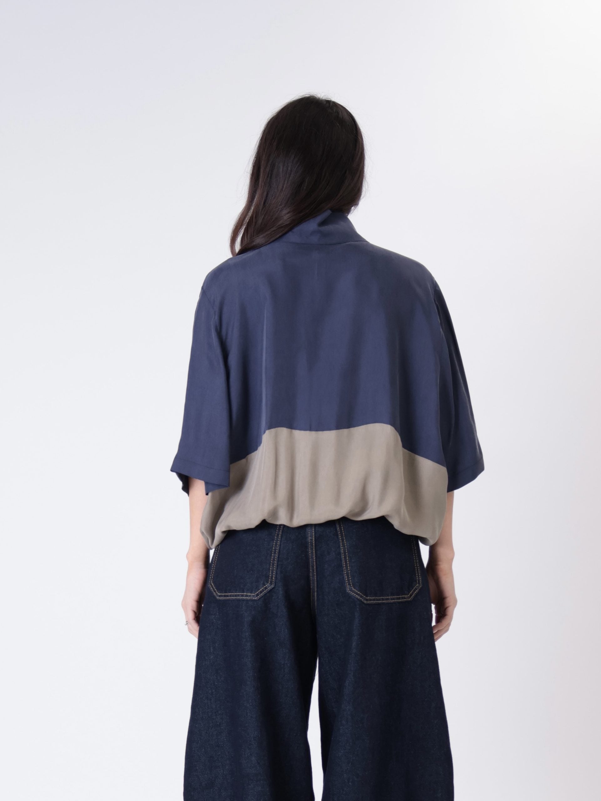 Blusa Lory m/m blu/deserto