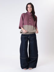 Blusa Lory m/m bordeaux/deserto