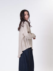Camicia cupro tasca beige