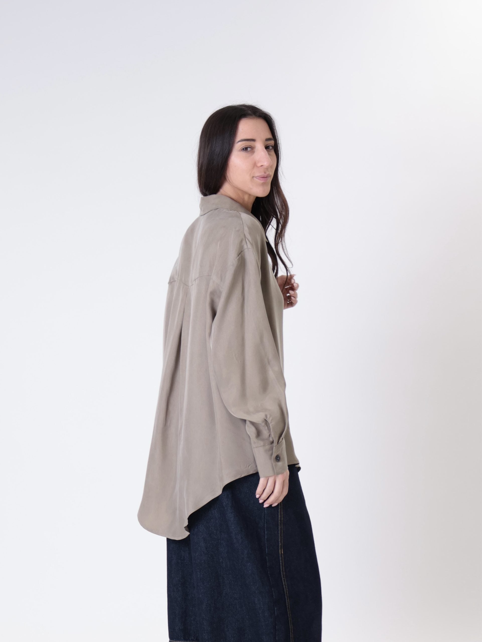 Desert cupro pocket shirt