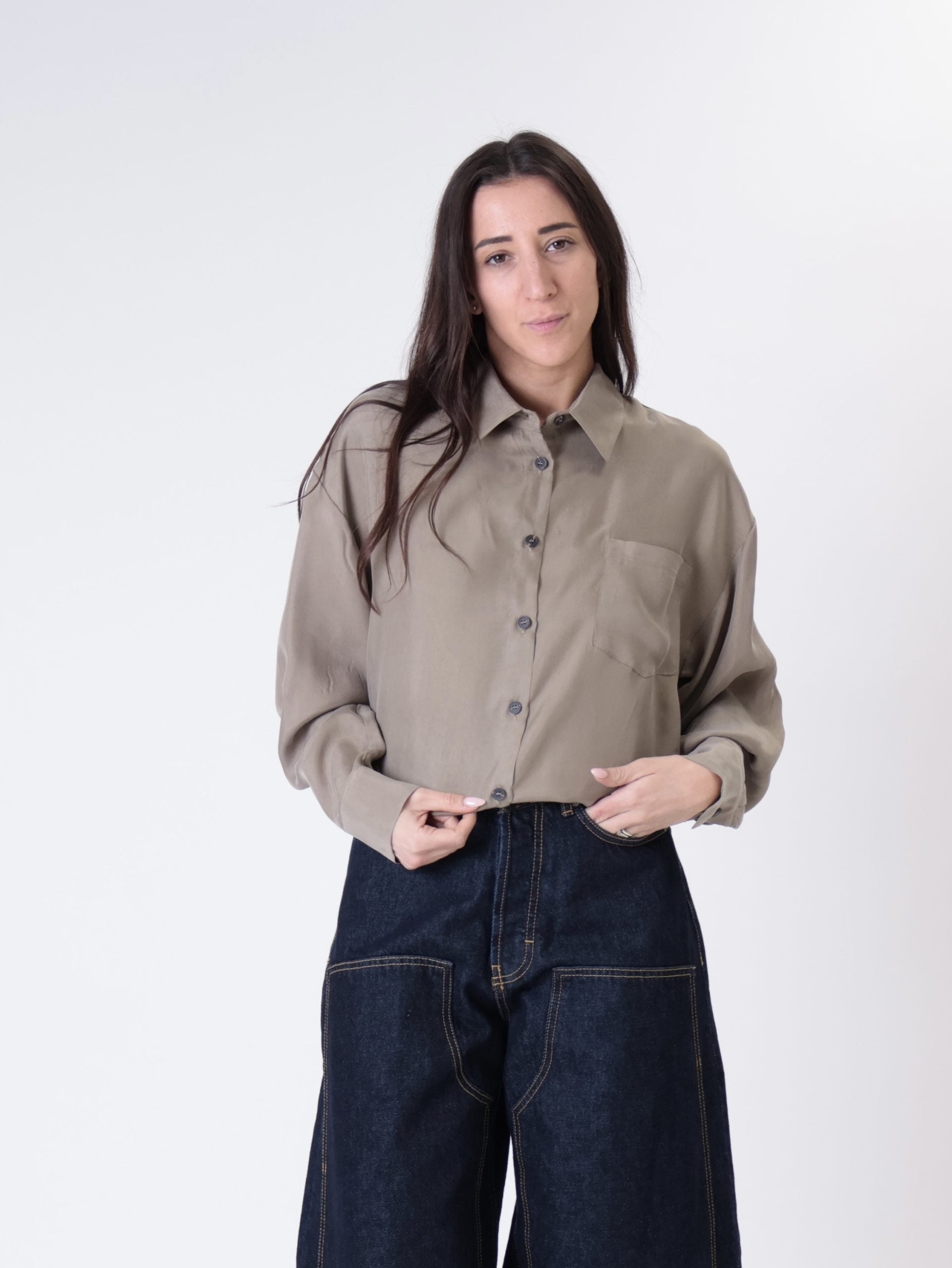 Desert cupro pocket shirt