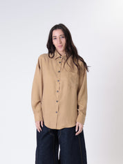 Camicia cupro tasca cammello