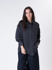 Camicia cupro tasca nero