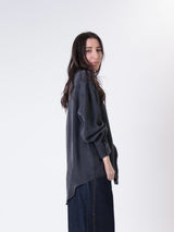 Camicia cupro tasca nero