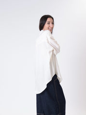 Camicia cupro tasca panna