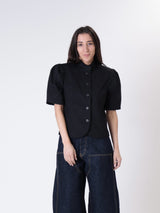 Lady's black puff jacket