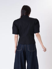Lady's black puff jacket