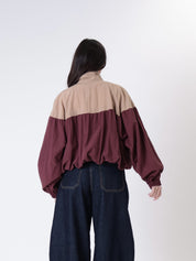 Bomber Sara beige/bordeaux