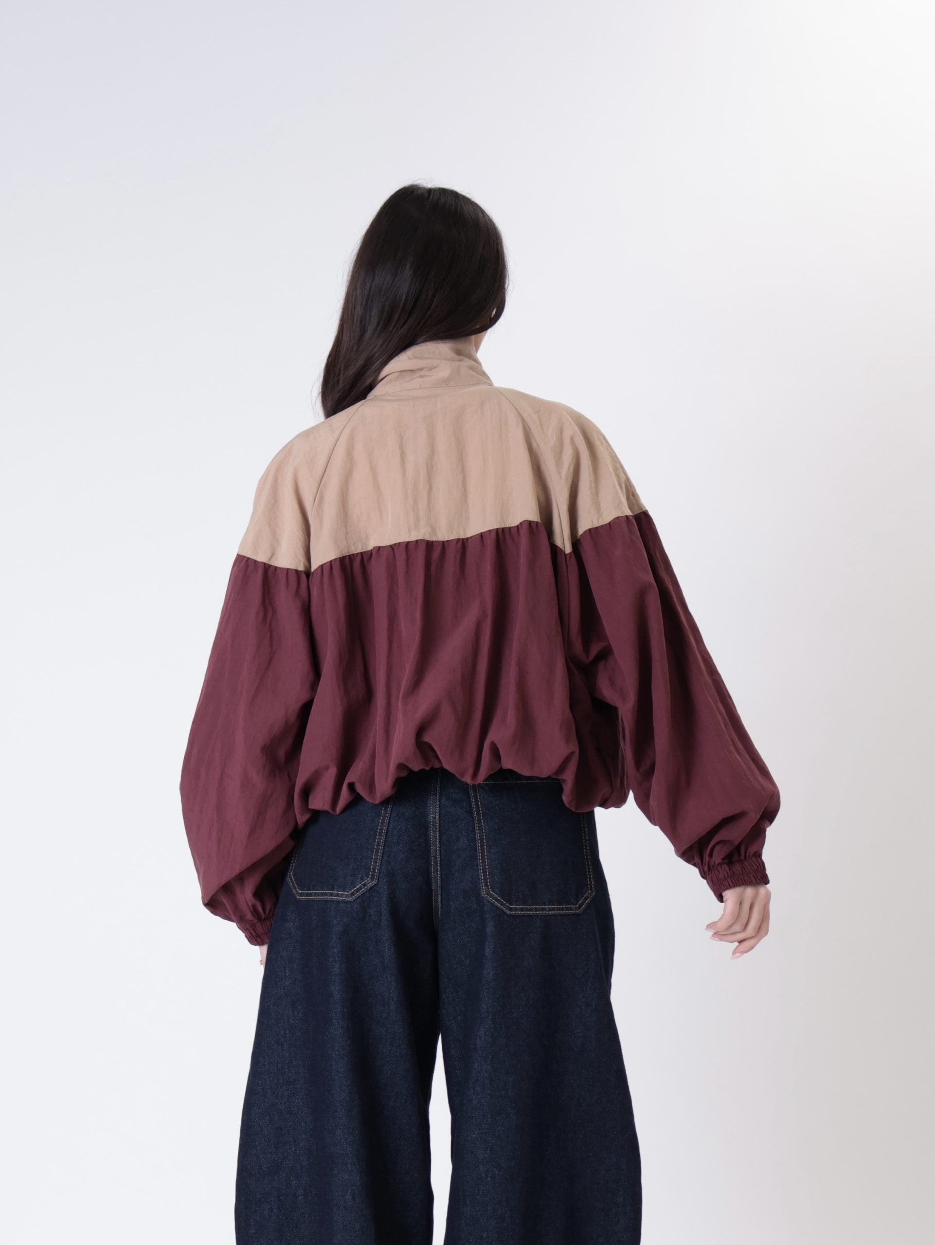 Bomber Sara beige/bordeaux