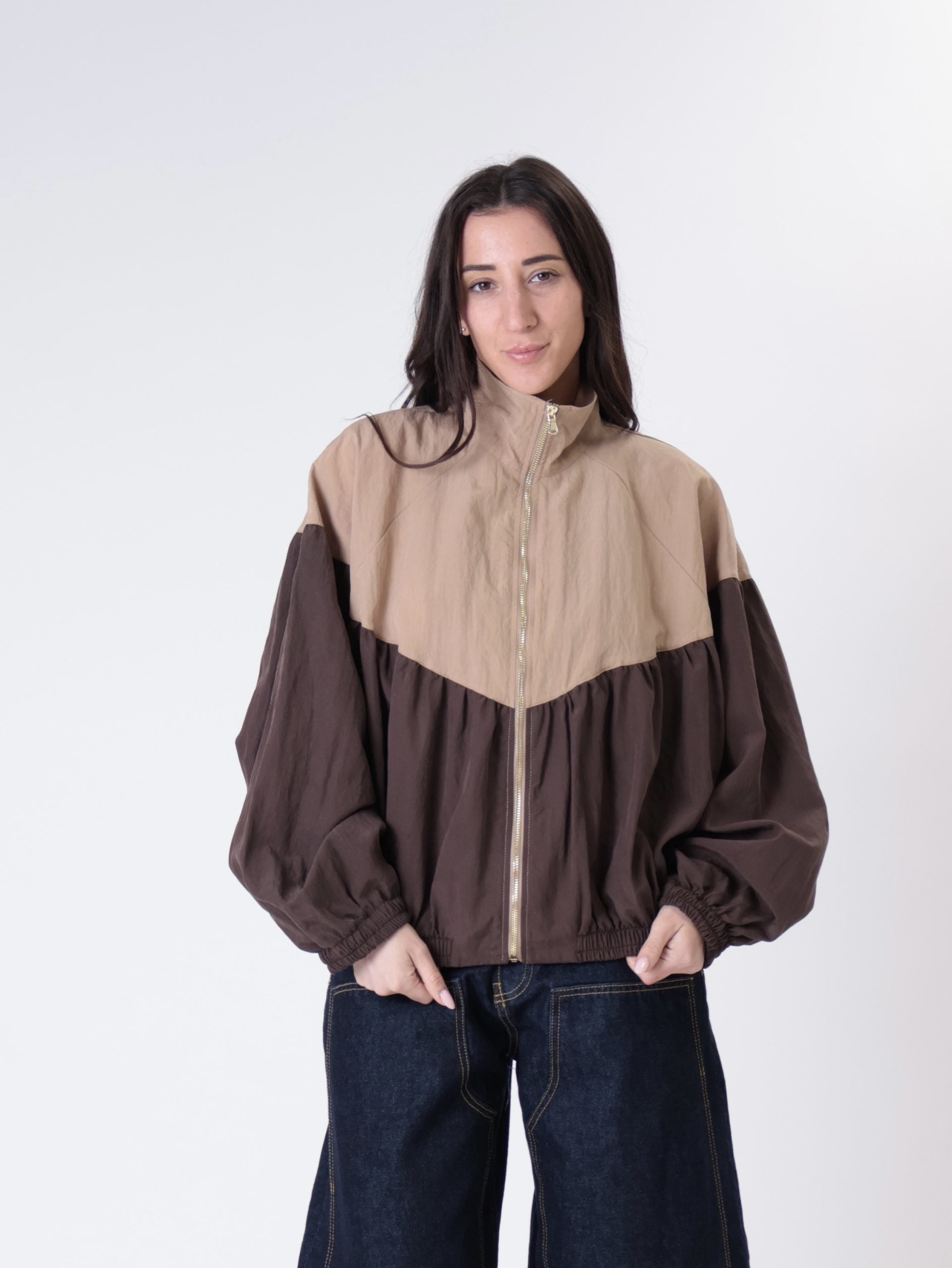 Bomber jacket Sara beige/brown
