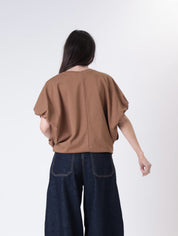 T-shirt Sere cammello/rosso